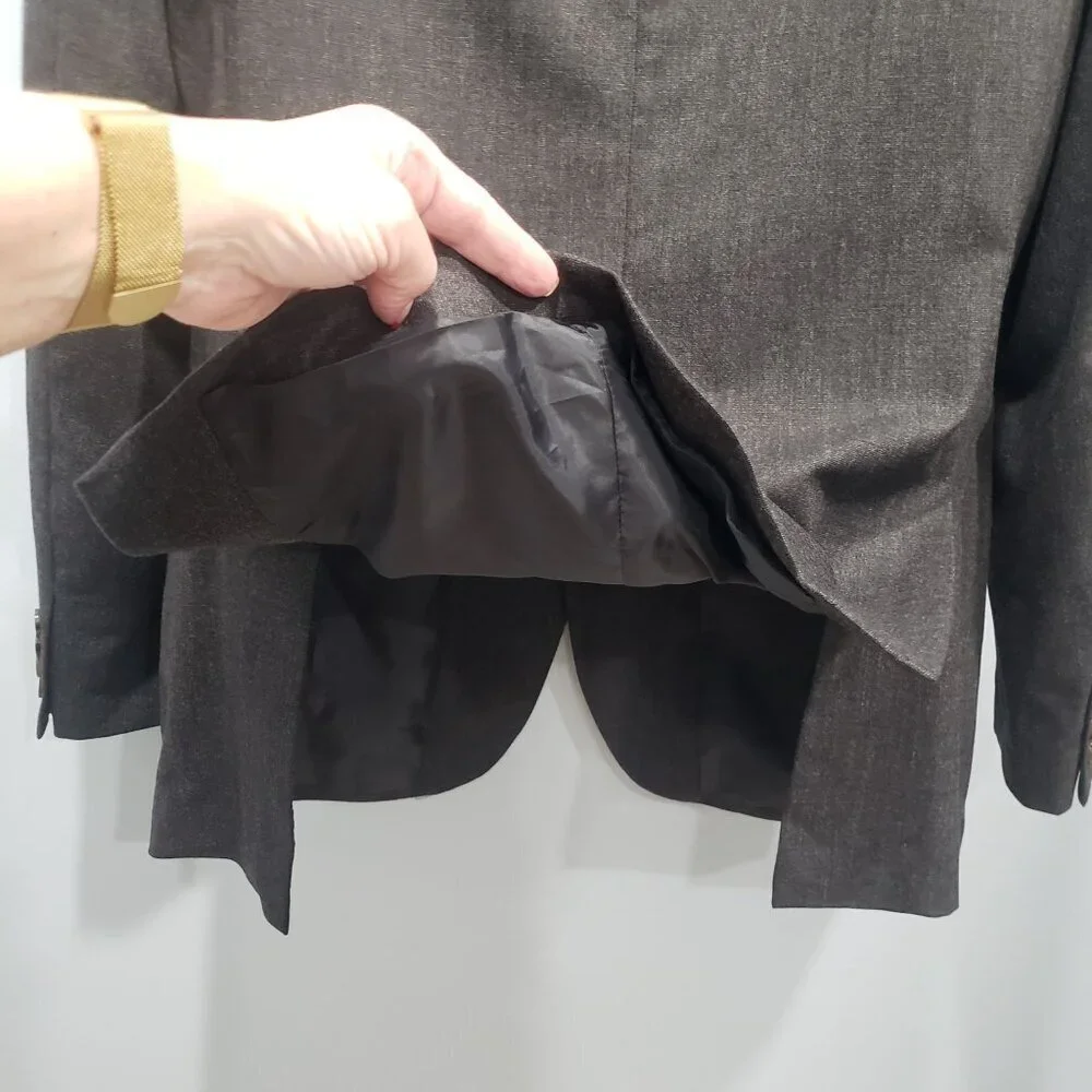 J.Crew‎ Thompson Blazer Suit Jacket Flex Worsted Wool Mens 42L Long Gray Preppy